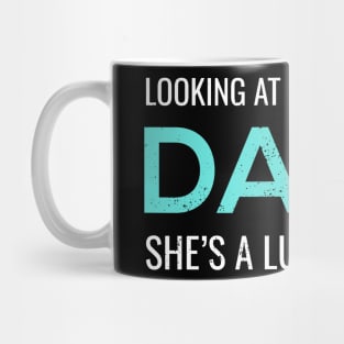 Looking at My Wife I Think Damn She's A Lucky Woman Shirt Mug